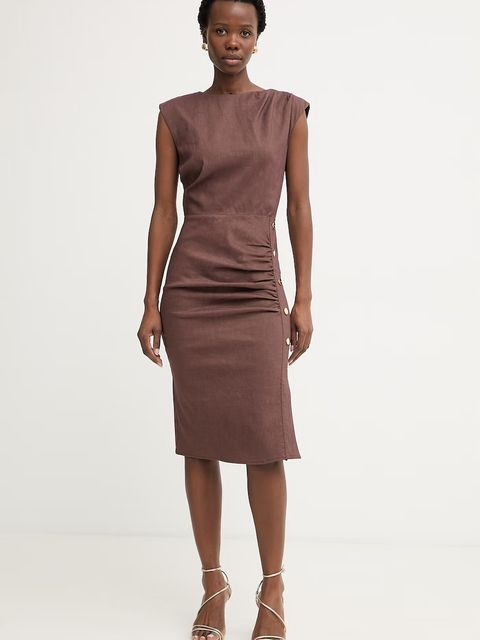 Pinko sukienka letnia z dodatkiem lnu - zdjęcie produktu nr 1