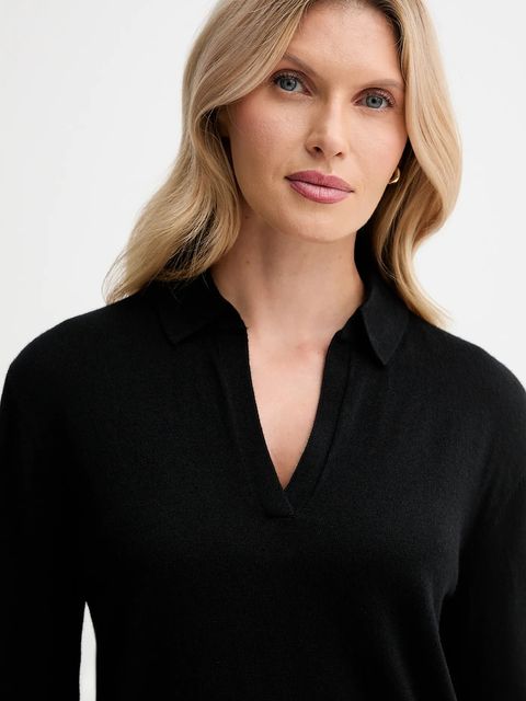 Calvin Klein sweter z dodatkiem wełny damski kolor czarny lekki LV044A305G