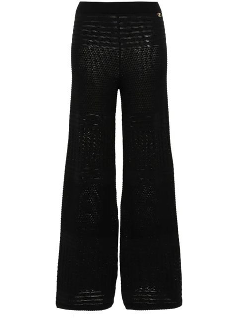 TWINSET pointelle-knit palazzo pants - Black - zdjęcie produktu nr 1
