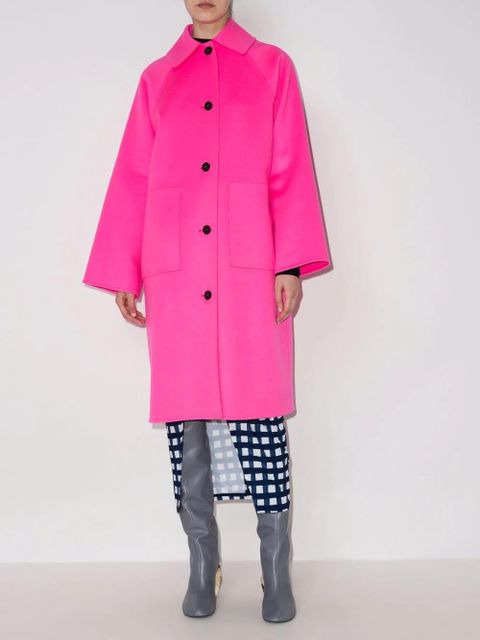LOEWE spread-collar oversized coat - Pink