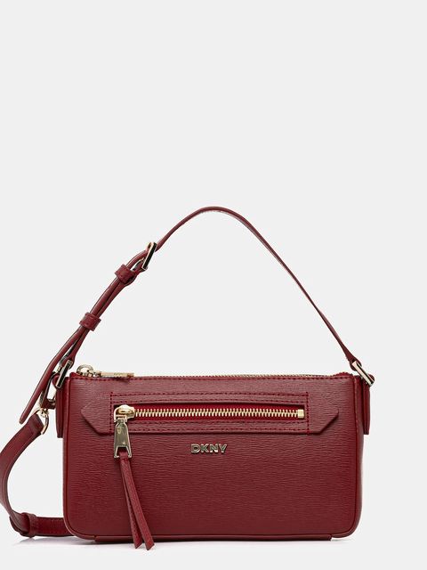 Dkny torebka skórzana kolor czerwony R42HKE18 - zdjęcie produktu nr 1