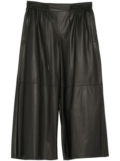 Yves Salomon culotte leather trousers - Black - zdjęcie produktu nr 1