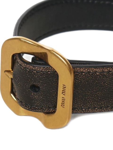 Miu Miu buckled leather bracelet - Brown