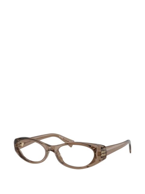 Miu Miu Eyewear oval-frame glasses - Brown - zdjęcie produktu nr 2