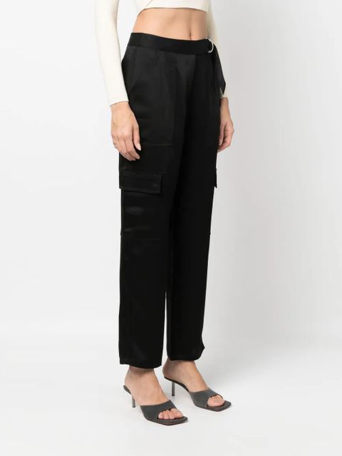 Simkhai tapered-leg satin trousers - Black
