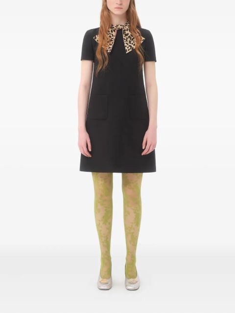 Valentino Garavani leopard-bow mini dress - Black - zdjęcie produktu nr 2