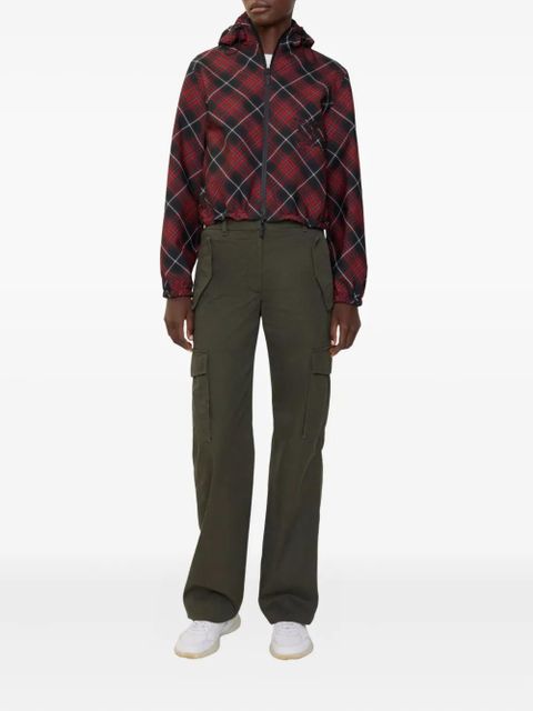 Burberry check-pattern hooded jacket - Red