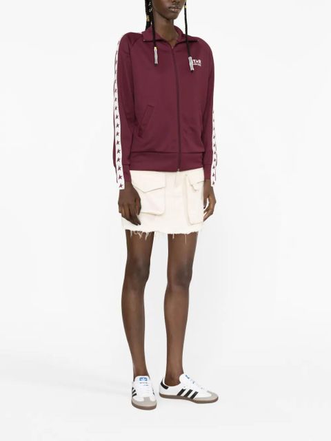 Golden Goose Denise logo-stripe zip-up jacket - Red