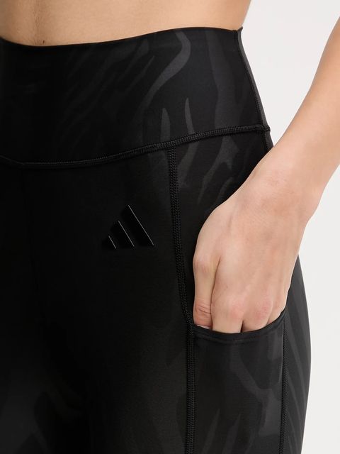 adidas Performance legginsy treningowe Optime damskie kolor czarny wzorzyste JV5185