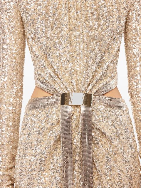 Rabanne sequin-embellished cut-out dress - Gold