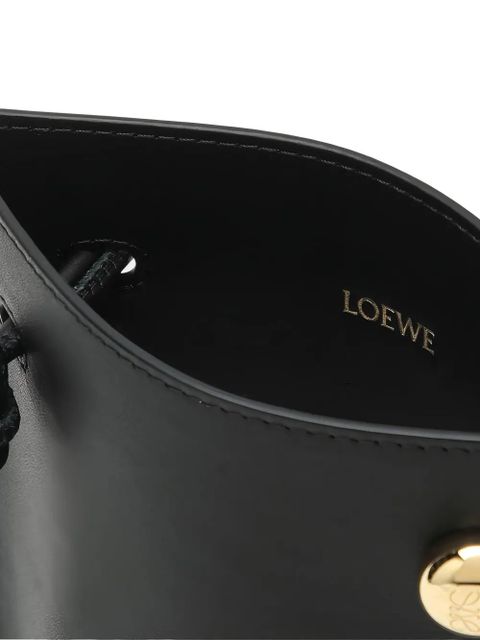 LOEWE Pebble Dice knotted leather bucket bag - Black