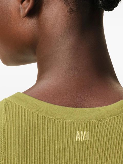 AMI Paris ami de coeur ribbed tank top - Green