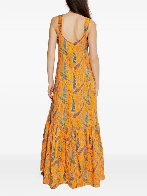ETRO paisley-pattern ruffled maxi dress - Orange