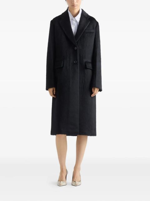 Prada velvet single-breasted coat - Blue