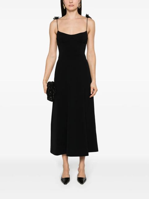 Magda Butrym floral-appliqué bustier-style midi dress - Black - zdjęcie produktu nr 2