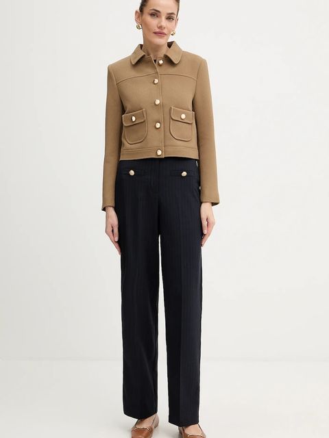 Morgan spodnie damskie kolor granatowy proste high waist PLOUI.F - zdjęcie produktu nr 2