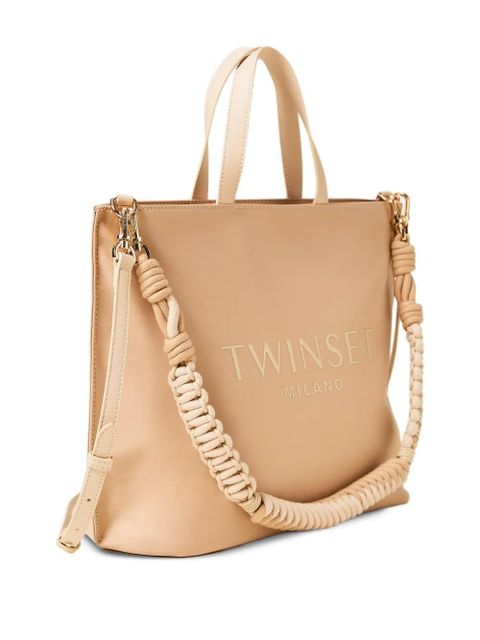 TWINSET logo lettering braided strap tote bag - Neutrals - zdjęcie produktu nr 2