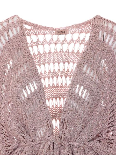 TWINSET laces fringe dress - Pink