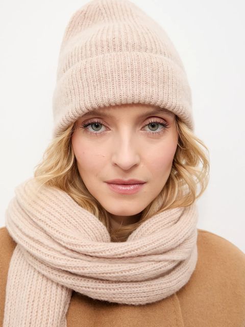 Answear.LAB czapka z wełną merino kolor beżowy