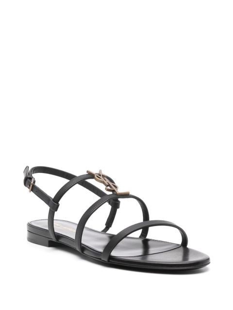 Saint Laurent New Cassandra flat sandals - Black