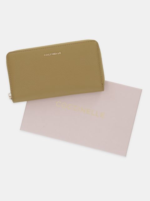 Coccinelle portfel skórzany damski kolor zielony E2 MW5 11 32 01