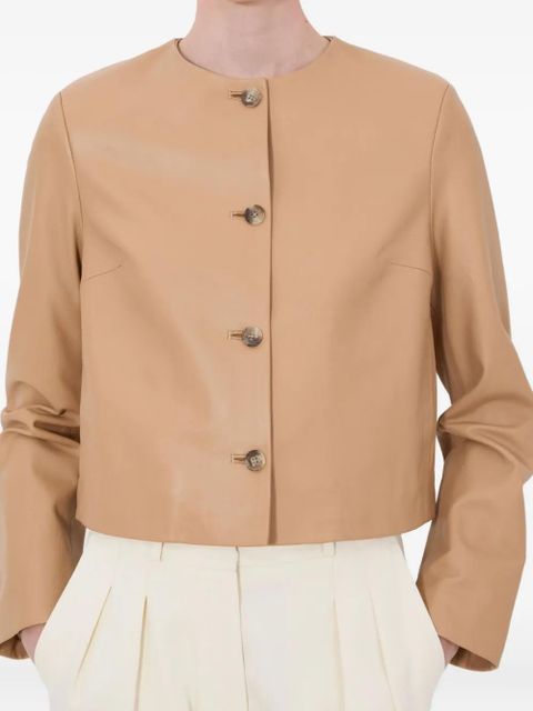 LouLou de Saison Raho button leather jacket - Neutrals