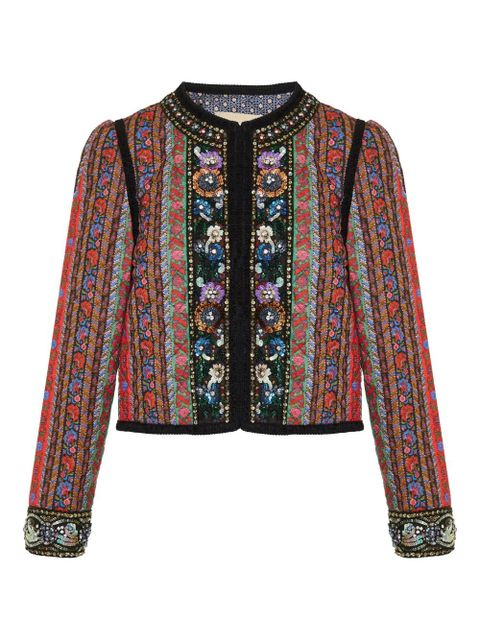 Valentino Garavani sequin-embellished floral jacket - Red - zdjęcie produktu nr 1