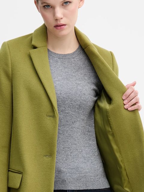 United Colors of Benetton płaszcz z dodatkiem wełny kolor zielony 2V0PDN062