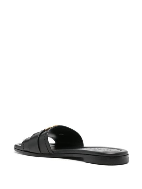 Moncler Bell leather slides - Black