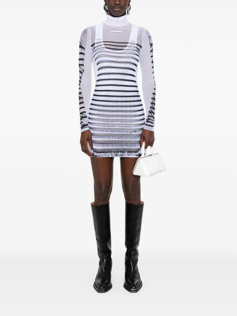 Jean Paul Gaultier Marinère mesh minidress - White