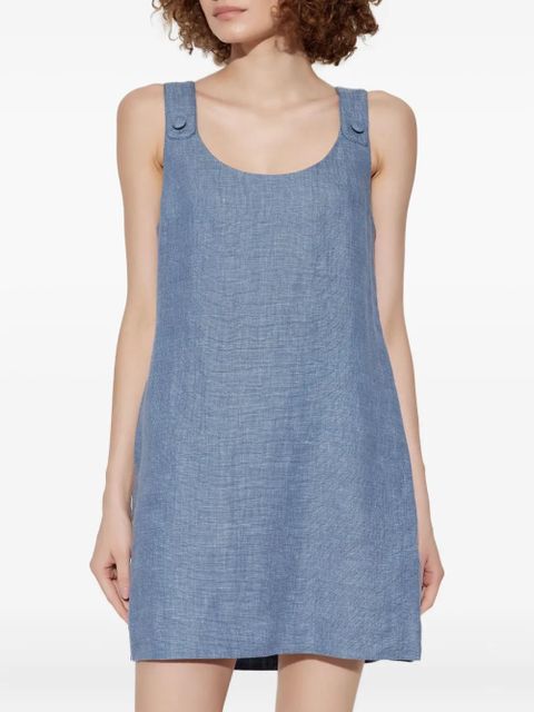 Posse button-detailing sleeveless mini day dress - Blue