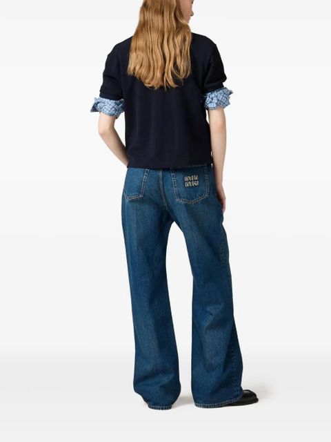 Miu Miu logo-appliqué jeans - Blue