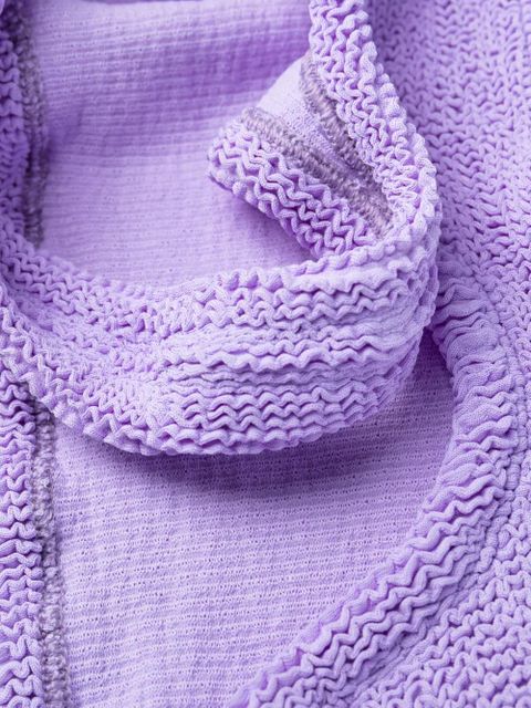 Hunza G mid-rise crinkled bikini set - Purple