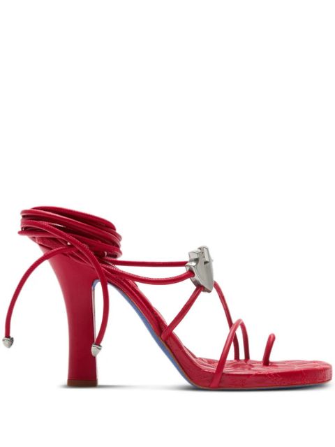 Burberry Ivy Shield 105mm strappy sandals - Red - zdjęcie produktu nr 1