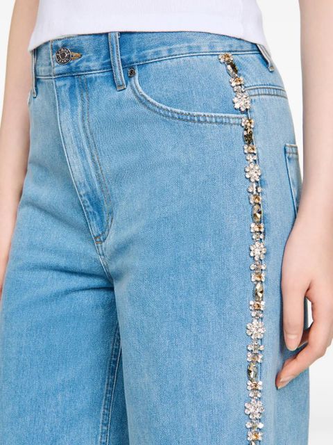 SANDRO rhinestone wide-leg jeans - Blue