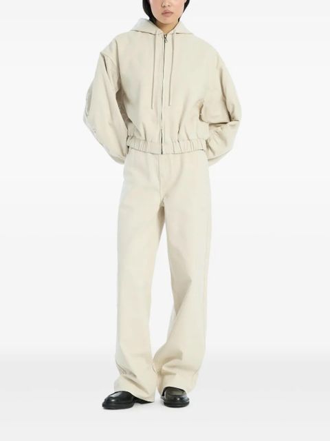 ROTATE BIRGER CHRISTENSEN R-embroidery cotton straight-leg jeans - Neutrals