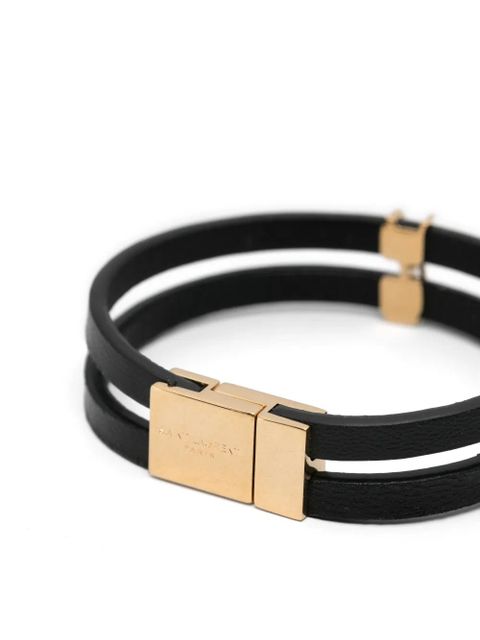 Saint Laurent logo-plaque bracelet - Black