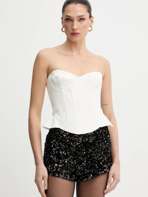 Bardot top damska kolor beżowy gładka 60213TB2 - zdjęcie produktu nr 1