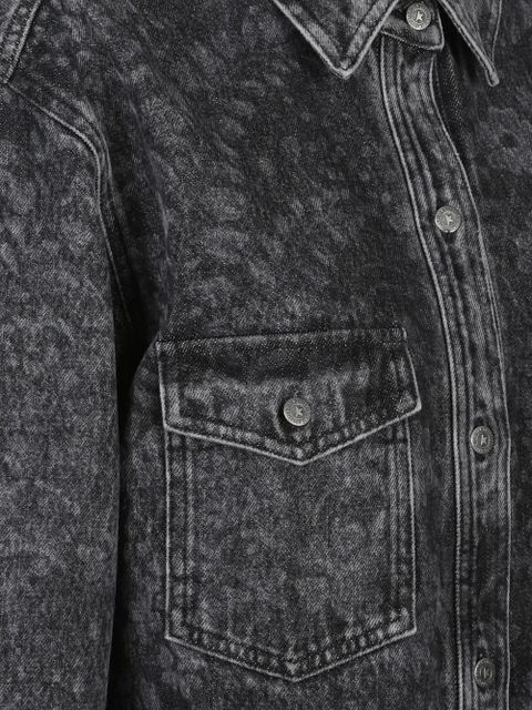 Golden Goose flower-print denim shirt - Black
