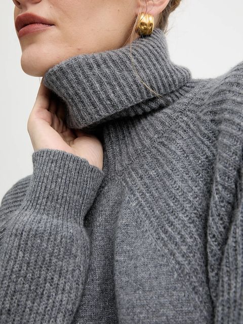 Liu Jo sukienka wełniana kolor szary mini prosta MF5063 MS009