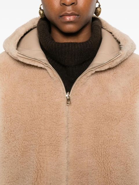 Maje hooded zip-up jacket - Brown