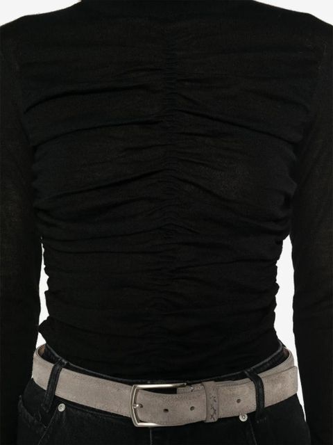 TWINSET gathered roll-neck sweater - Black