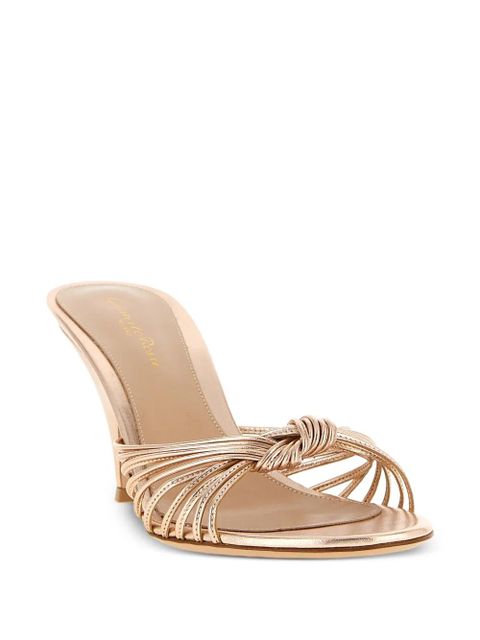 Gianvito Rossi Sofia laminated knotted sandals - Pink