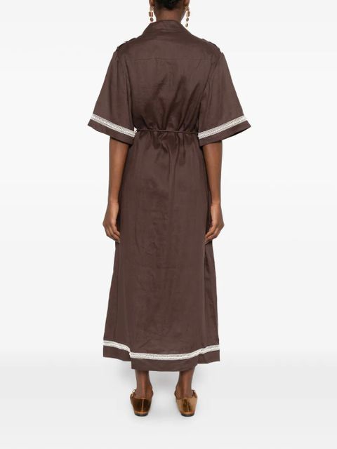 ALEMAIS xLaurence Leenaert Leandra maxi shirt dress - Brown