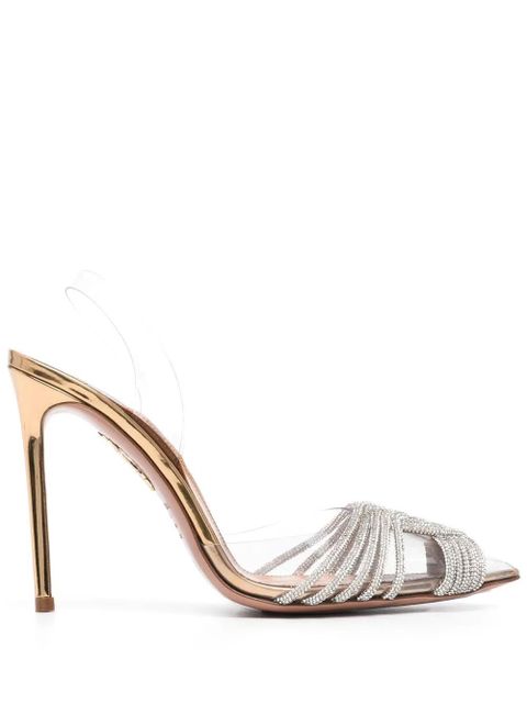 Aquazzura Gatsby 105mm slingback pumps - Gold - zdjęcie produktu nr 1