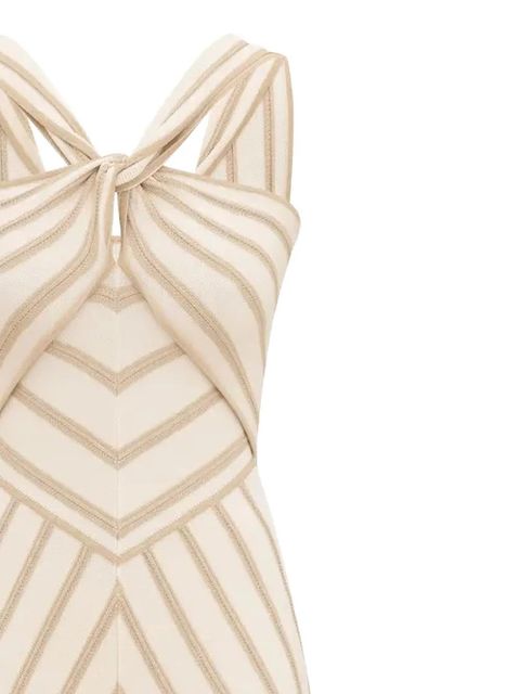 ZIMMERMANN striped knotted midi dress - Neutrals - zdjęcie produktu nr 2