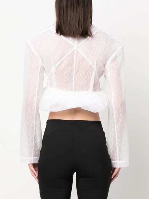 Jacquemus La Veste Dentelle cropped jacket - White