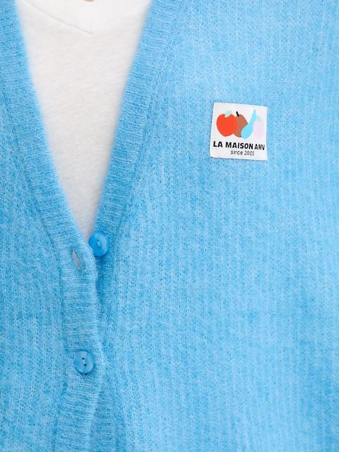 American Vintage kardigan wełniany damski kolor niebieski lekki NEN19A