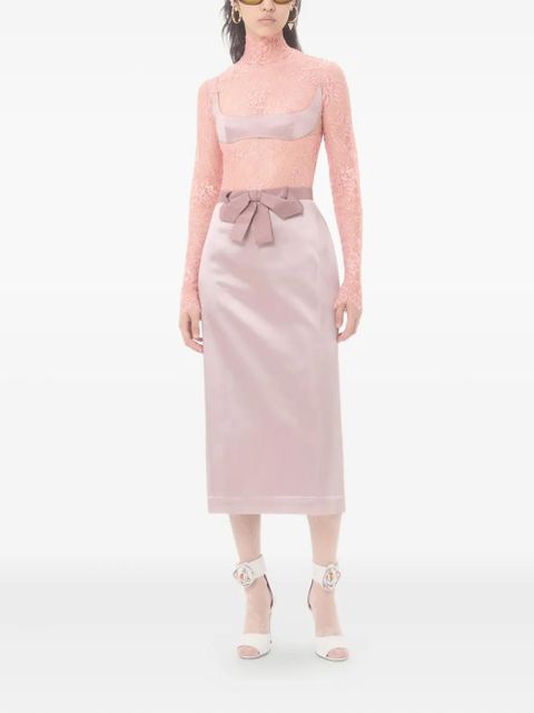 Valentino Garavani bow-detail midi skirt - Pink