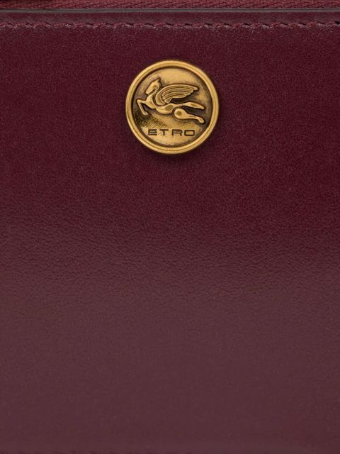 ETRO Pegaso-plaque leather card holder - Red